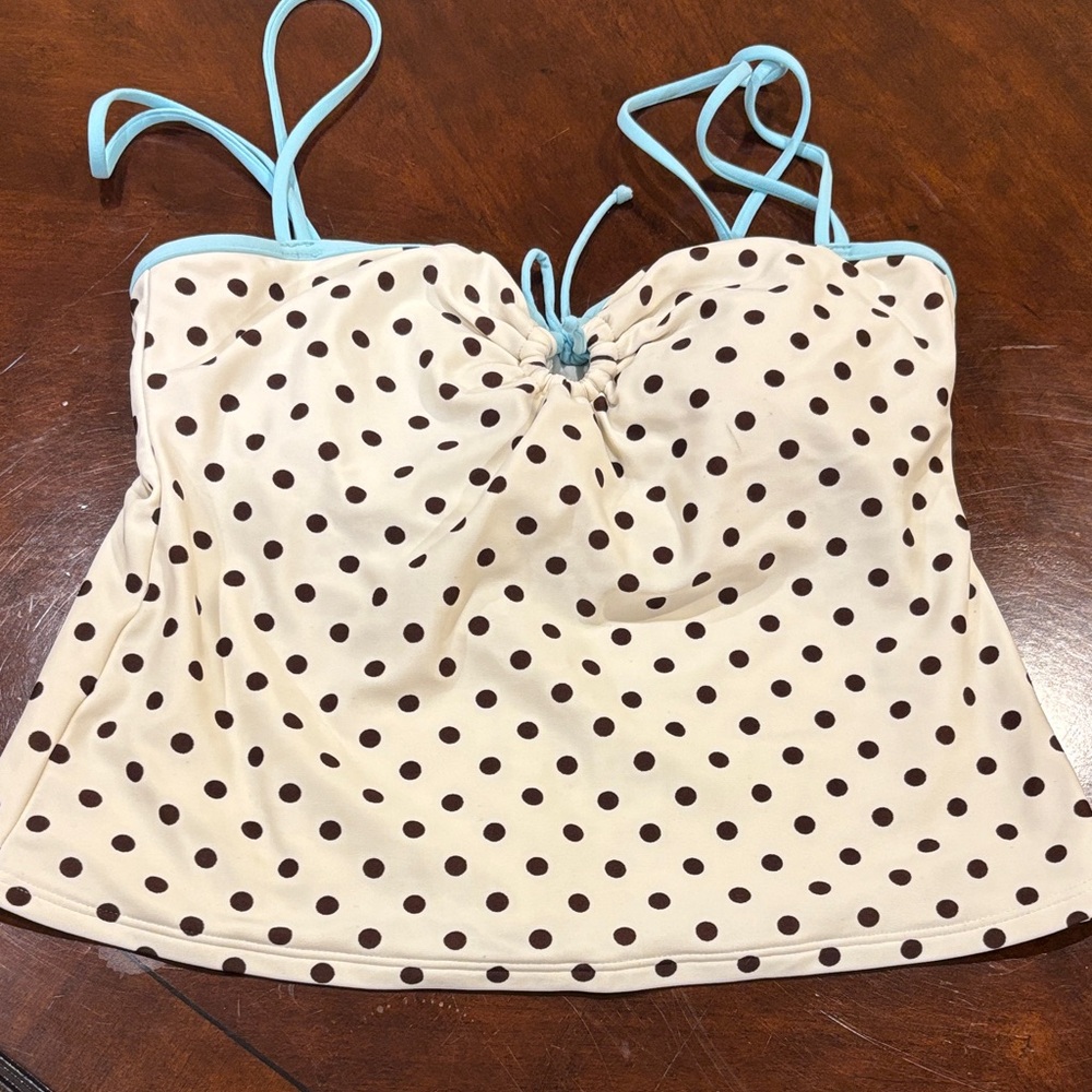Anne Cole black and white Polka Dot Lycra Tank Top Camisole size S/M